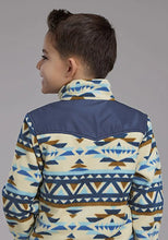 Load image into Gallery viewer, Roper Boy's Aztec Print Microfleece Pullover (Cream/Navy) - Children's Jacket