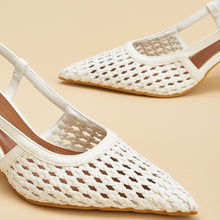 Load image into Gallery viewer, Women's White Woven Mesh Pointed-Toe High Heel Sandals - Elegant Casual Footwear