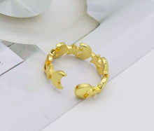 Load image into Gallery viewer, Plain Gold Star Moon Ring, Sku#LD294