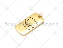Load image into Gallery viewer, CZ Micro Pave Turquoise Blue Evil Eye Dog tag charm,18K Gold Filled Evil Eye Charm,Sku#L581