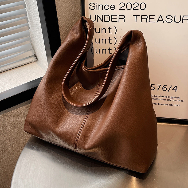 Women's PU Leather Tote Crossbody Shoulder Bag – Everyday Commuter Handbag | Black, Coffee, Brown, Khaki