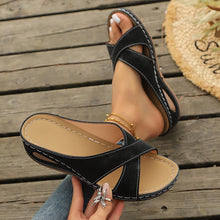 Load image into Gallery viewer, Cross-Strap Wedge Sandals