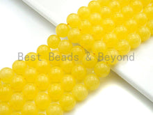 Load image into Gallery viewer, Natural Yellow Jade Round Smooth Beads,  6mm/8mm/10mm/12mm,