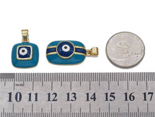 Load image into Gallery viewer, Blue Pink Enamel Evil Eye Square Rectangle Charm, Sku#LK725