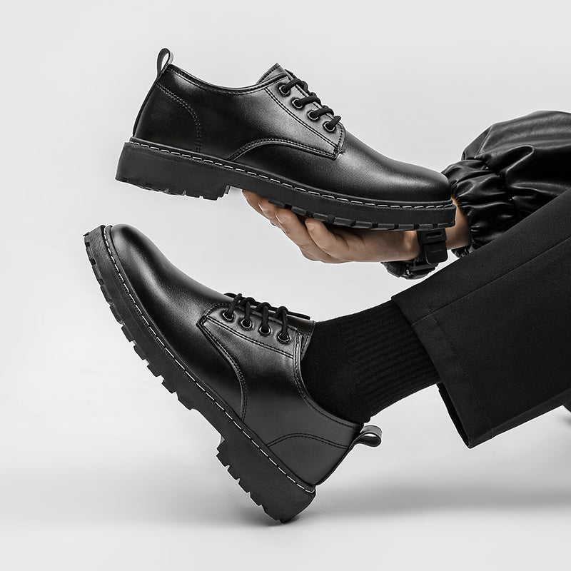 Men's Waterproof Low-Top Boots | Chunky Sole Lace-Up Casual Boots