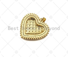 Load image into Gallery viewer, Gold Filled Colorful CZ Micro Pave Heart Shape Pendant, 18K Gold Filled Heart Charm, Necklace Bracelet Charm Pendant,30x28mm,Sku#LK320