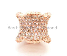 Load image into Gallery viewer, CZ Micro Pave Floral Cylinder Beads, Cubic Zirconia Spacer Beads, 4 sizes, sku#G112