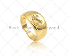 Load image into Gallery viewer, Gold YinYang Signet Ring, Sku#X198
