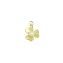 Load image into Gallery viewer, Gold White Pearl Flower Charm Pendant, Sku#LK1030