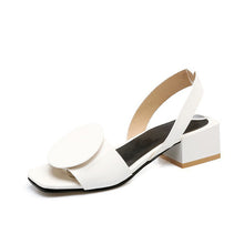 Load image into Gallery viewer, Women's Decorative Platform Sandals Round Toe Slip-On Chunky Heel Shoes