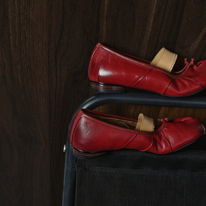 Full Grain Leather Tabi Mary Jane Flats