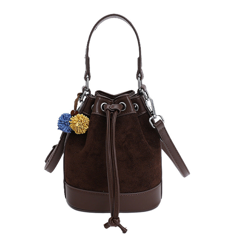 Women's Drawstring Bucket Bag | PU Leather Shoulder Bag with Adjustable Strap