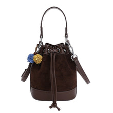Load image into Gallery viewer, Women's Drawstring Bucket Bag | PU Leather Shoulder Bag with Adjustable Strap