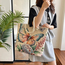 Load image into Gallery viewer, Double Sided Jacquard Embroidered Canvas Tote Bag