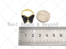 Load image into Gallery viewer, Colorful Glass Butterfly Shape Adjustable Ring, Sku#LD87
