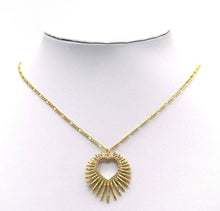 Load image into Gallery viewer, CZ Gold Hollow Out Heart Charm, Sku#LK640