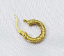 Load image into Gallery viewer, CZ Twisted Rope Huggie Hoop Earrings, Sku#B192