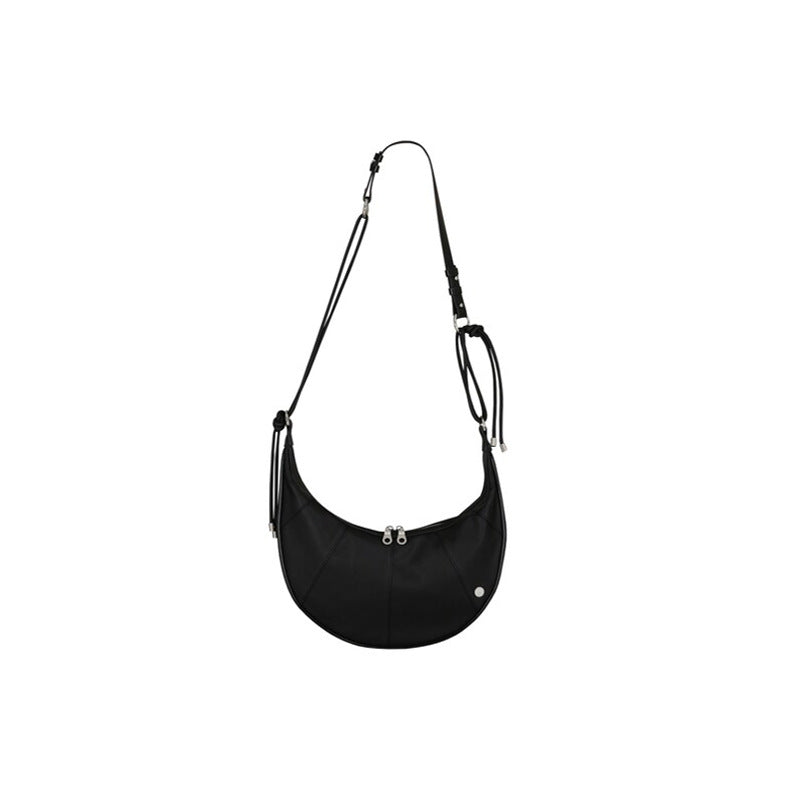 Women's PU Leather Crescent Shoulder Bag – Waterproof Geometric Crossbody Handbag