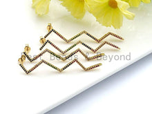 Load image into Gallery viewer, Colorful CZ Long Wavy Line Dangle Earring, Sku#J99
