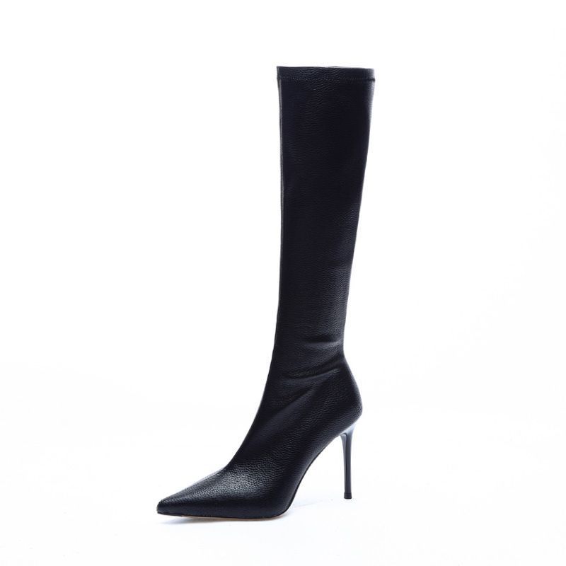 Women's Over-The-Knee Stiletto Boots - Pointed Toe High Heel Boots with Side Zipper