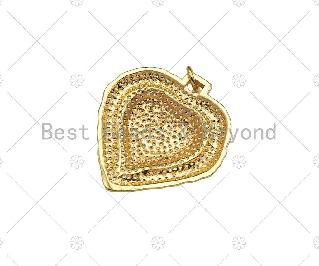 Embossed Heart Shape Pendant/Charm,14K Gold Filled Heart Charm, Necklace Bracelet Charm Pendant,24x26mm,Sku#ZX32