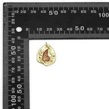 Load image into Gallery viewer, Gold Colorful Enamel Butterfly On Oval Charm, Sku#LK864