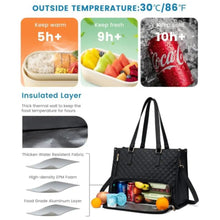 Load image into Gallery viewer, Women's Insulated Lunch Bag – Large Leak-Proof Tote with Laptop Storage | 8 Colors