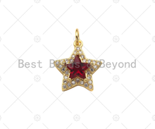 Load image into Gallery viewer, CZ  Five Point Star Charm,13x15mm, Sku#JL30