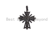 Load image into Gallery viewer, Large CZ Micro Pave Fancy Cross Pendant, F640