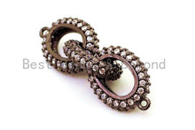 Load image into Gallery viewer, 38x12mm CZ Micro Pave Chain Shaped Connector, Cubic Zirconia Oval Link Connector, sku#G98