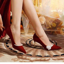 Load image into Gallery viewer, Women's Mary Jane Stiletto Heels | Open-Toe Crossover Strap Formal Shoes