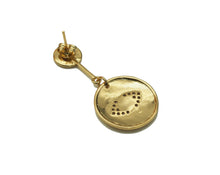 Load image into Gallery viewer, Enamel Evil Eye Round Coin Shape Dangle Earrings, SKU#Y603