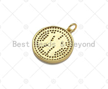 Load image into Gallery viewer, Gold Filled New York Yankees Logo On Round Cion Shape Pendant, 18K Gold Filled Medallion Charm,Necklace Bracelet Charm,20x22mm,Sku#F1399