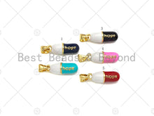 Load image into Gallery viewer, Enamel Colorful Pill Shape Pendant Charm,Hope Word Pink Turquoise Black Cobalt RedEnamel Jewelry,6x17mm,Sku#LK284