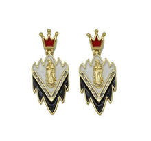 Load image into Gallery viewer, CZ Enamel Virgin Mary on Triangle Shape with Crown Charm, Sku#LD284