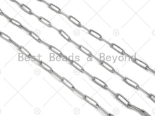 Load image into Gallery viewer, 4x12mm Stainless Steel Paperclip Chain by Yard, Silver Unfinished Jewelry Chains, Wholesale Paper Clip Chain, non-tarnishing Chain, sku#A99