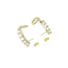 Load image into Gallery viewer, Gold Triangle Dangle Ear Climber, Sku#A115