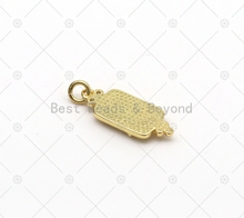 Load image into Gallery viewer, CZ Micro Pave Bee On Rectangle Shape Pendant, 18K Gold Filled Insect Charm, Necklace Bracelet Charm Pendant,Sku#LK521