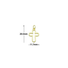 Load image into Gallery viewer, Gold /Bright Silver Frame Cross Charm Pendant,Sku#LD725
