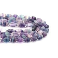 Load image into Gallery viewer, Genuine Fluorite Faceted Rice Beads, 8x16mm, Sku#U1570