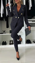 Load image into Gallery viewer, Lapel Button-Down Jacket &amp; Slim-Fit Trousers Suit – 15 Colors XS–XXL