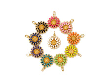 Load image into Gallery viewer, Enamel Colorful Daisy Flower Shape Pendant, Sku#F1410