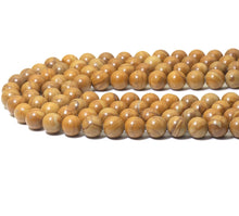 Load image into Gallery viewer, Genuine Yellow Wood Agate Round Smooth Beads, 6mm/8mm/10mm/12mm. Sku#U1496