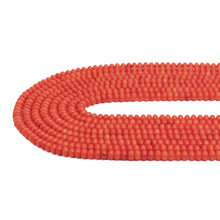 Load image into Gallery viewer, 4x6mm Quality Orange Coral Smooth Rondelle Beads, Sku#U1974