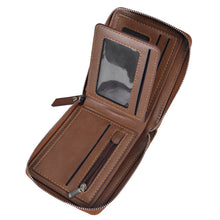 Load image into Gallery viewer, Men's Retro Multi-Card Zipper Wallet – PU Leather Slim Bifold with Coin Pocket