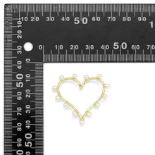 Load image into Gallery viewer, Pearl Heart Connector Pendant Charm, Sku#LK884