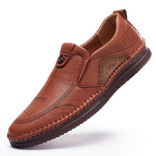Load image into Gallery viewer, Men's Casual Leather Slip-On Shoes - Breathable Waterproof Cowhide Loafers