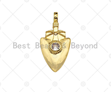 Load image into Gallery viewer, CZ Micro Pave Arrowhead Shape Pendant/Charm,sku#LK238