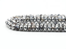 Load image into Gallery viewer, Half Silver Plated Natural Brown Banded Agate Rondelle Faceted Beads, Sku#UA284
