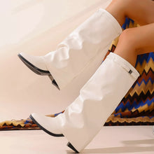 Load image into Gallery viewer, Women's Pointed Toe Block Heel Boots | Stable High Heel | PU Leather Ankle Boots